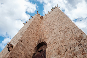 CAGLIARI, ITALY /OCTOBER 2019: The historical elephant tower in the old town