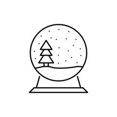 Poster - Glass snow ball icon. Simple line, outline vector of Christmas icons for ui and ux, website or mobile application