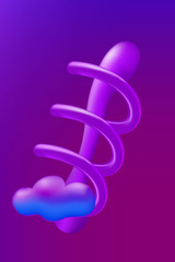 Poster - Abstract background blue purple background design. Geometric cloud and light effect. Motion minimal concept