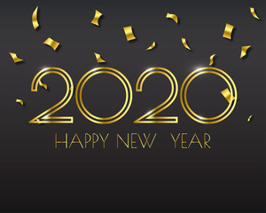 Wall Mural - Happy new year 2020 . Greetings card. abstract background. Vector illustration.