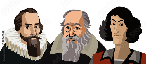 Fotografía three great scientist astronomers portraits