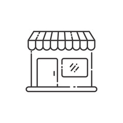Canvas Print - Store vector illustration with simple line design. Store icon, market icon 