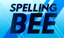 Spelling Bee - Clear Black Text Typography Isolated On Blue Background