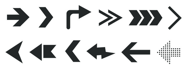 Poster - Black arrow buttons for web design isolated on white. Vector illustration 