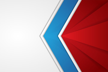 Poster - Abstract background, red and blue color of big arrows. wallpaper, modern geometric template.