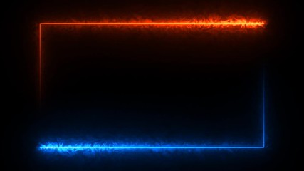 Wall Mural - abstract seamless background blue fire energy looped animation light glowing lines Abstract background with neon box screens and projection mapping
