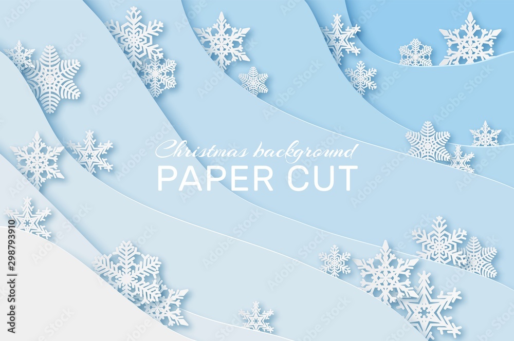 Paper snowflakes background. Christmas card with snowflakes, new year ...