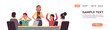 angry businesspeople arguing during meeting business people having problem working in team together conflict concept businesswoman screaming at employees portrait horizontal copy space vector