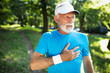 © NDABCREATIVITY - Mature man exercising outdoors to prevent cardiovascular diseases and heart attack