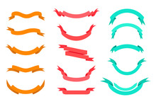 Ribbons Banners Icon Vector Set
