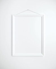 Poster - White placard on wall.