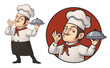 Cartoon Chef Logo Illustration