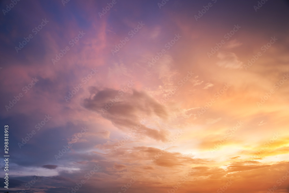 Beautiful sky with cloud sunset - obrazy, fototapety, plakaty 