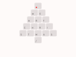 Christmas tree made of computer keys