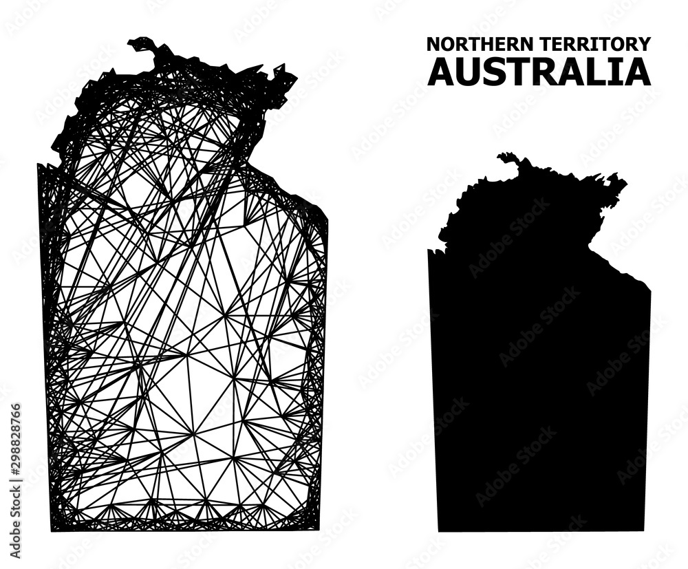 Net Map of Australian Northern Territory Stock Vector | Adobe Stock