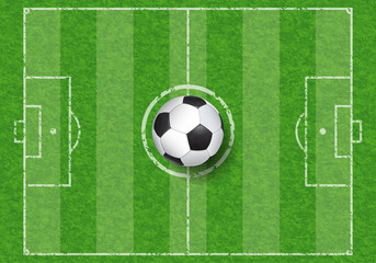 Wall Mural - Soccer Ball on Football Field