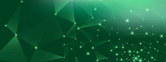 Wall Mural - technology art. big data business. green