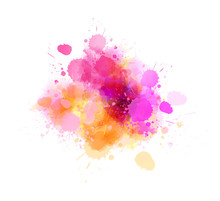 Multicolored Splash Watercolor Blot