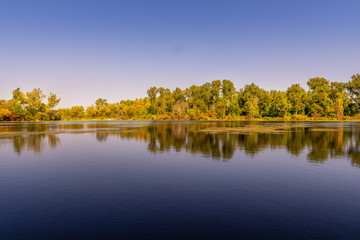 panoramic landscape of shoreline at lake superior saginaw, michigan