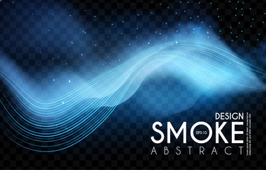 Canvas Print - Abstract transparent light wave and smoke effect. Magic mist.