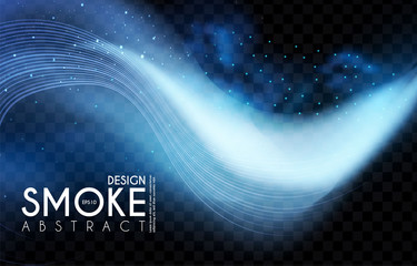Canvas Print - Abstract transparent light wave and smoke effect. Magic mist.