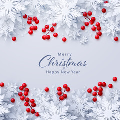 Vector Merry Christmas and New Year background