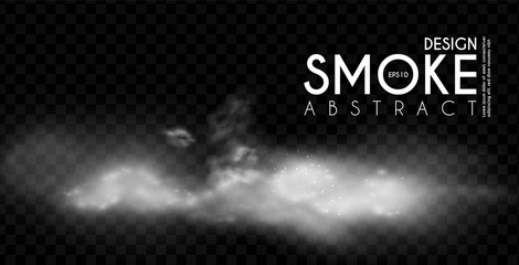 Canvas Print - Fog, mist and smoke steam clouds. Transparent effect. Depth design.