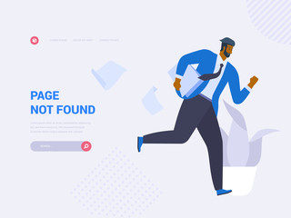 Poster - Page not found homepage vector template