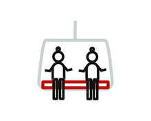 Cable Car Simple Icon Vector