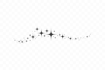 Falling star. Cloud of stars isolated on transparent background. Vector illustration