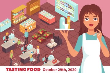 Wall Mural - tasting food poster