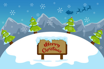 Poster - Merry Christmas Sign Illustration