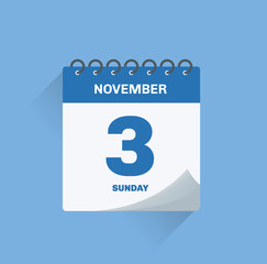 Wall Mural - Day calendar with date November 3