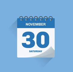 Wall Mural - Day calendar with date November 30.