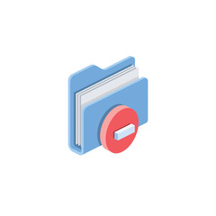 Fototapete - Server Delete label. Vector 3d isometric, color web icon, new flat style. Creative illustration design, idea for infographics.
