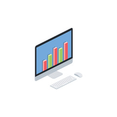 Poster - Computer graphics charts. Vector 3d isometric, color web icon, new flat style. Creative illustration design, idea for infographics.