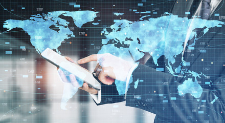 Poster - Global network and communication concept