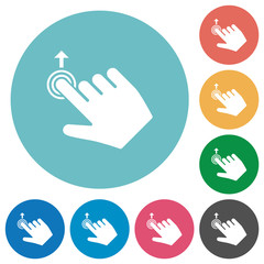 Poster - Right handed slide up gesture flat round icons