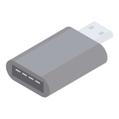 Poster - Usb type c adapter icon. Isometric of usb type c adapter vector icon for web design isolated on white background