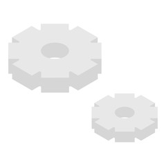 Poster - Gear wheels icon. Isometric of gear wheels vector icon for web design isolated on white background