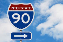 I-90 Interstate USA Highway Road Sign
