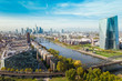  Aerial view towards the central bank of Frankfurt am Main Germany.