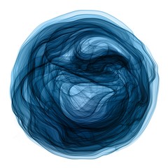 Poster - Abstract transparent liquid fluid, smoke  swirl flowing in circle shape with blue and green colors isolated on white backgrounds.