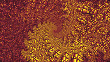 Abstract Golden Fractal Spiral Background 2