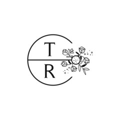 Flower TR Letter Logo Template Vector