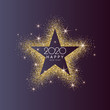 © aleksei_derin - Background with the inscription Happy New Year 2020. Vector illustration with gold glitter.
