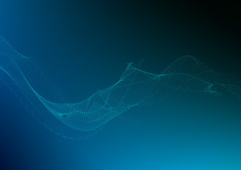 Poster - Abstract background with many particles. Optical illusion of movement.