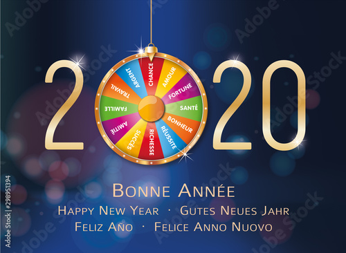 2020-Carte de vœux roue de la fortune-2 Poster Mural XXL