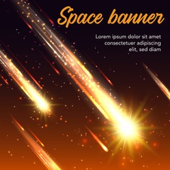Wall Mural - meteor shower with falling stars, comets, trails