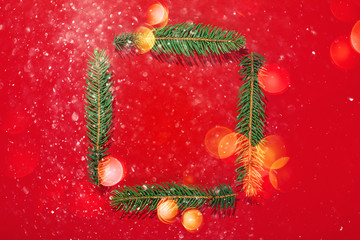 Wall Mural - christmas creative background made in traditional colors